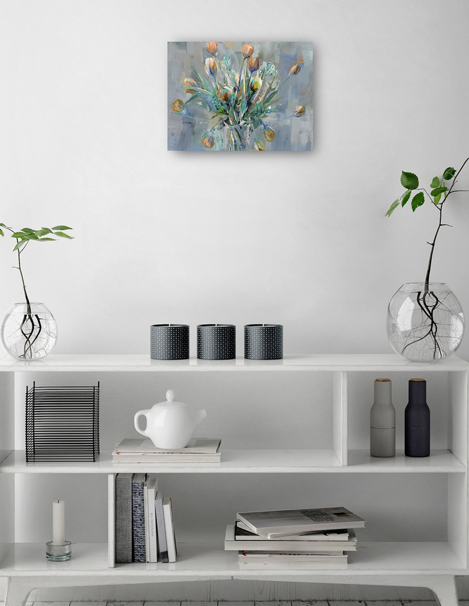 Cuadro decorativo Ramo de tulipanes técnica mixta Floreros 2
