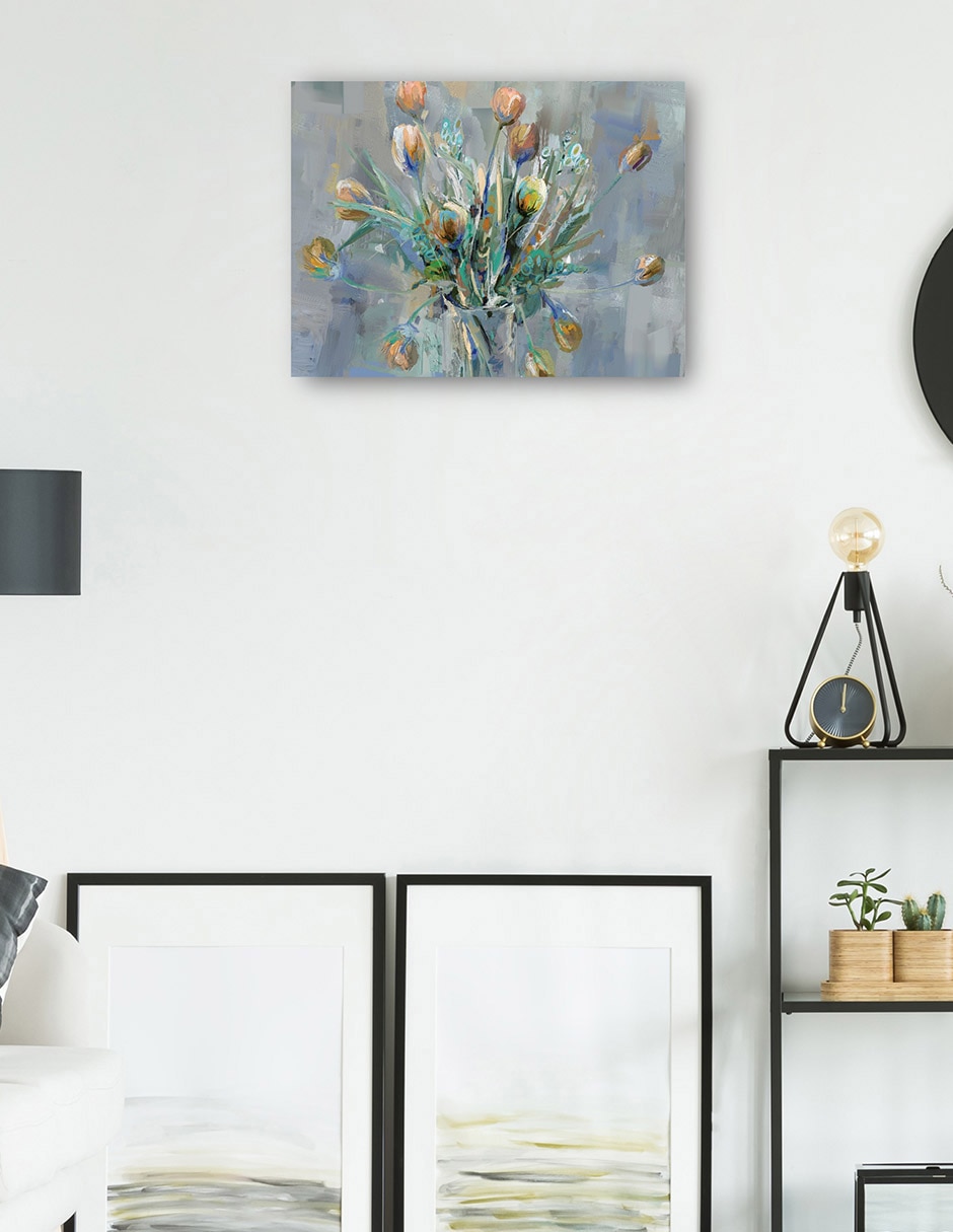 Cuadro decorativo Ramo de tulipanes técnica mixta Floreros 3