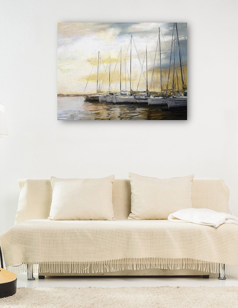 Cuadro decorativo Puerto al atardecer técnica mixta Crepúsculo 6