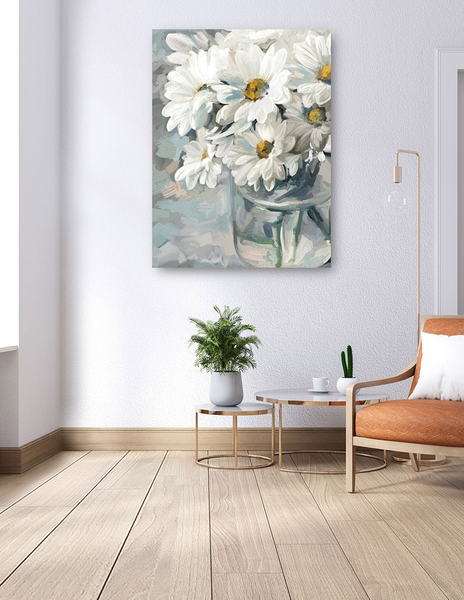Cuadro decorativo Ramo en tarro de albañil II técnica mixta Floreros 6
