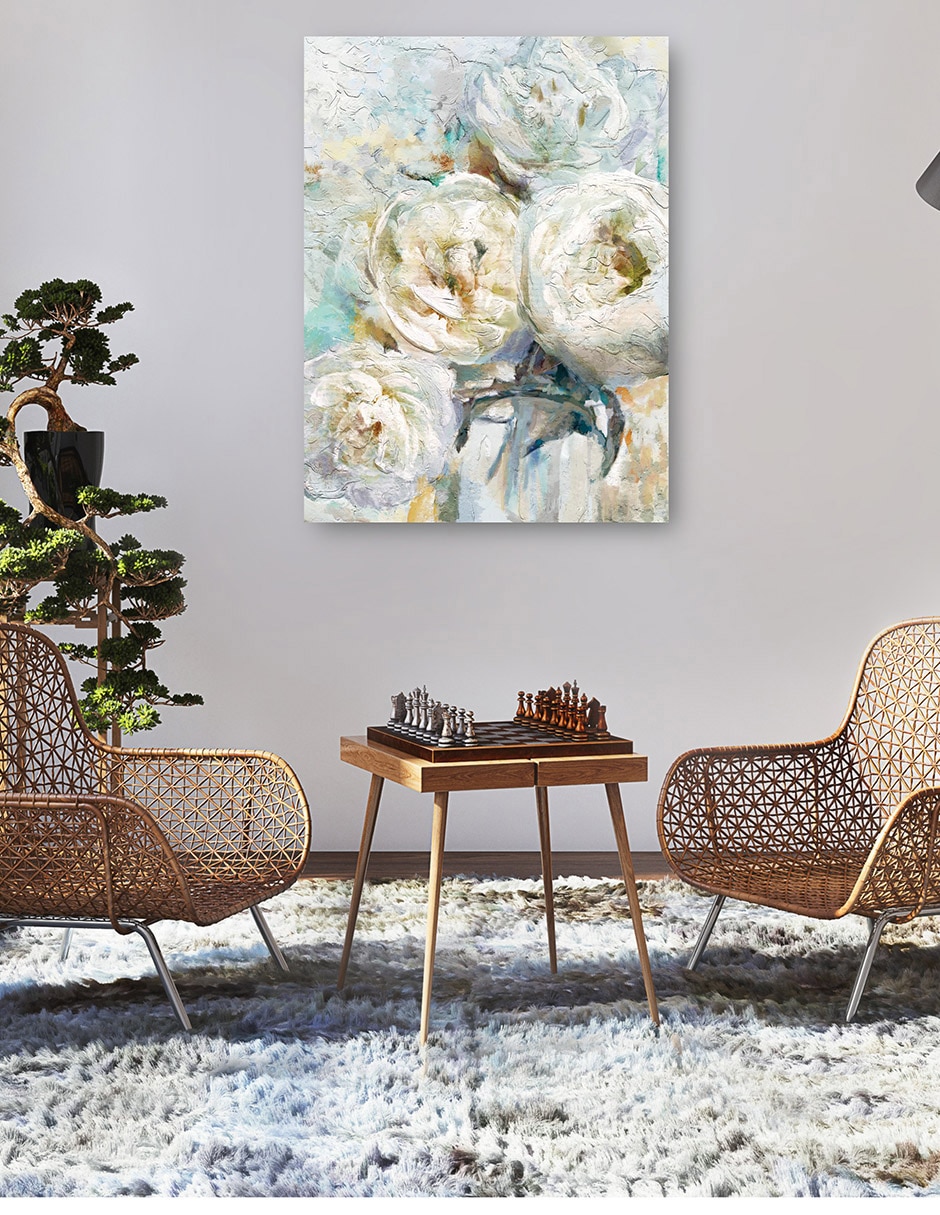 Cuadro decorativo Primavera de peonía técnica mixta Floración 5