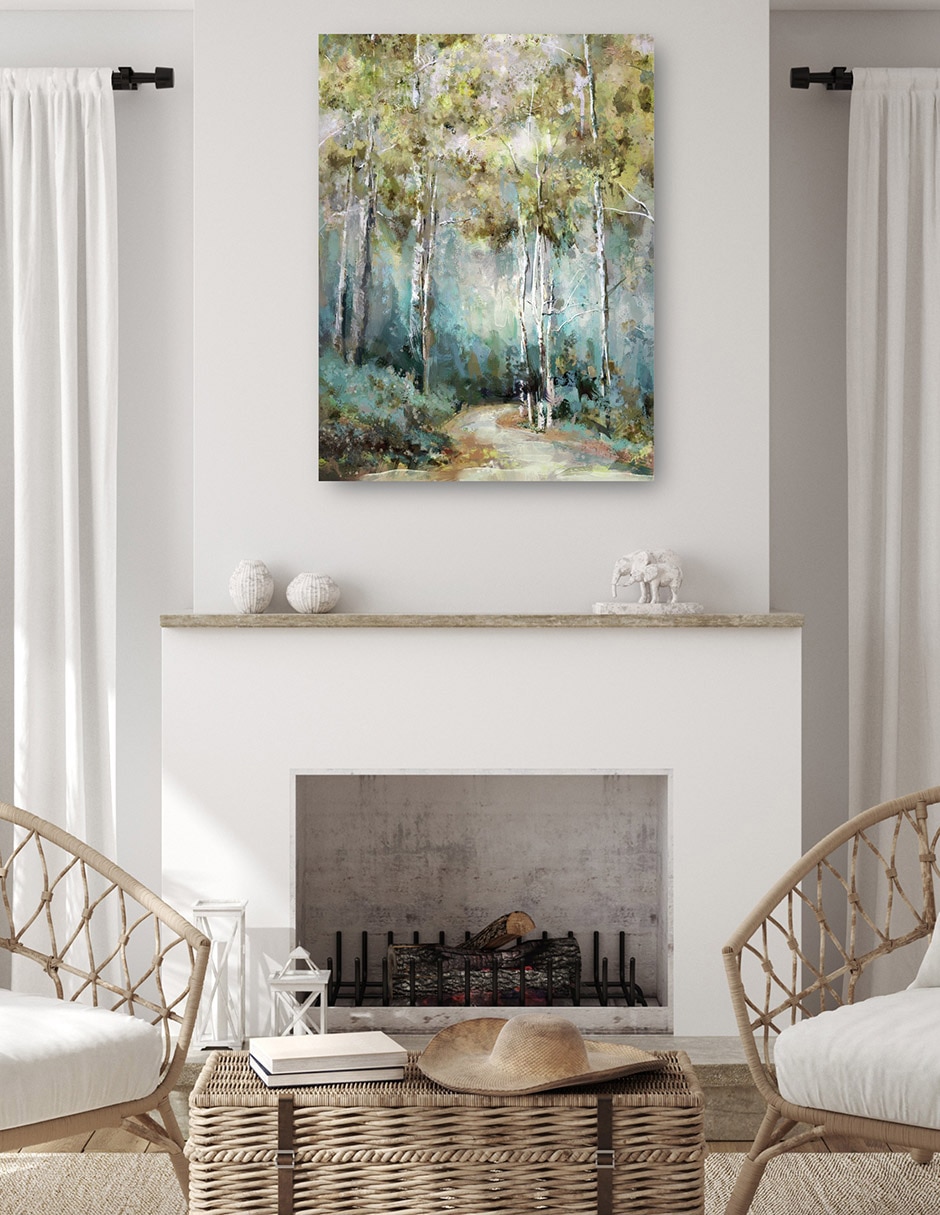 Cuadro decorativo Primavera sinuosa técnica mixta Bosques 5