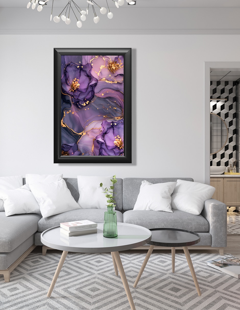 Cuadro decorativo lilac and gold 2