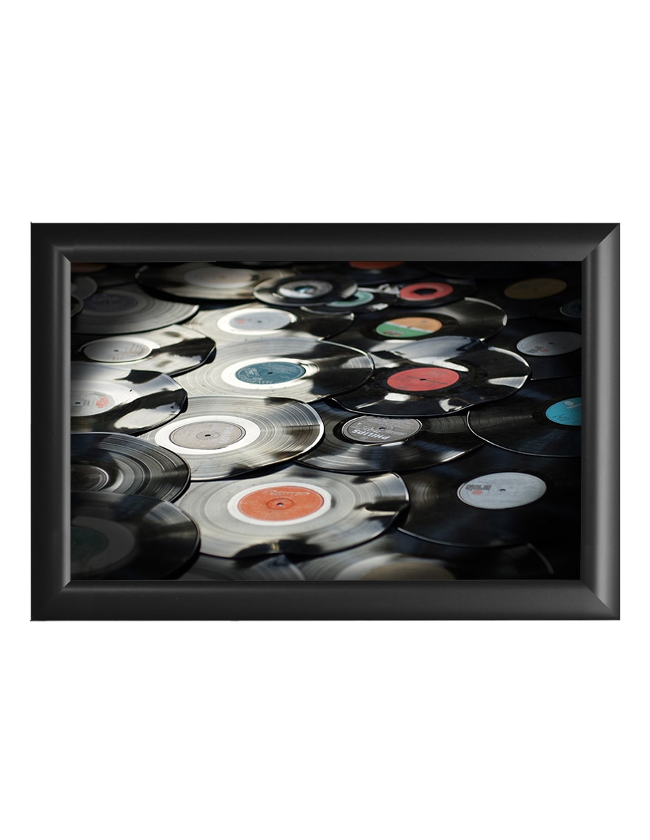 Cuadro decorativo discos de acetato