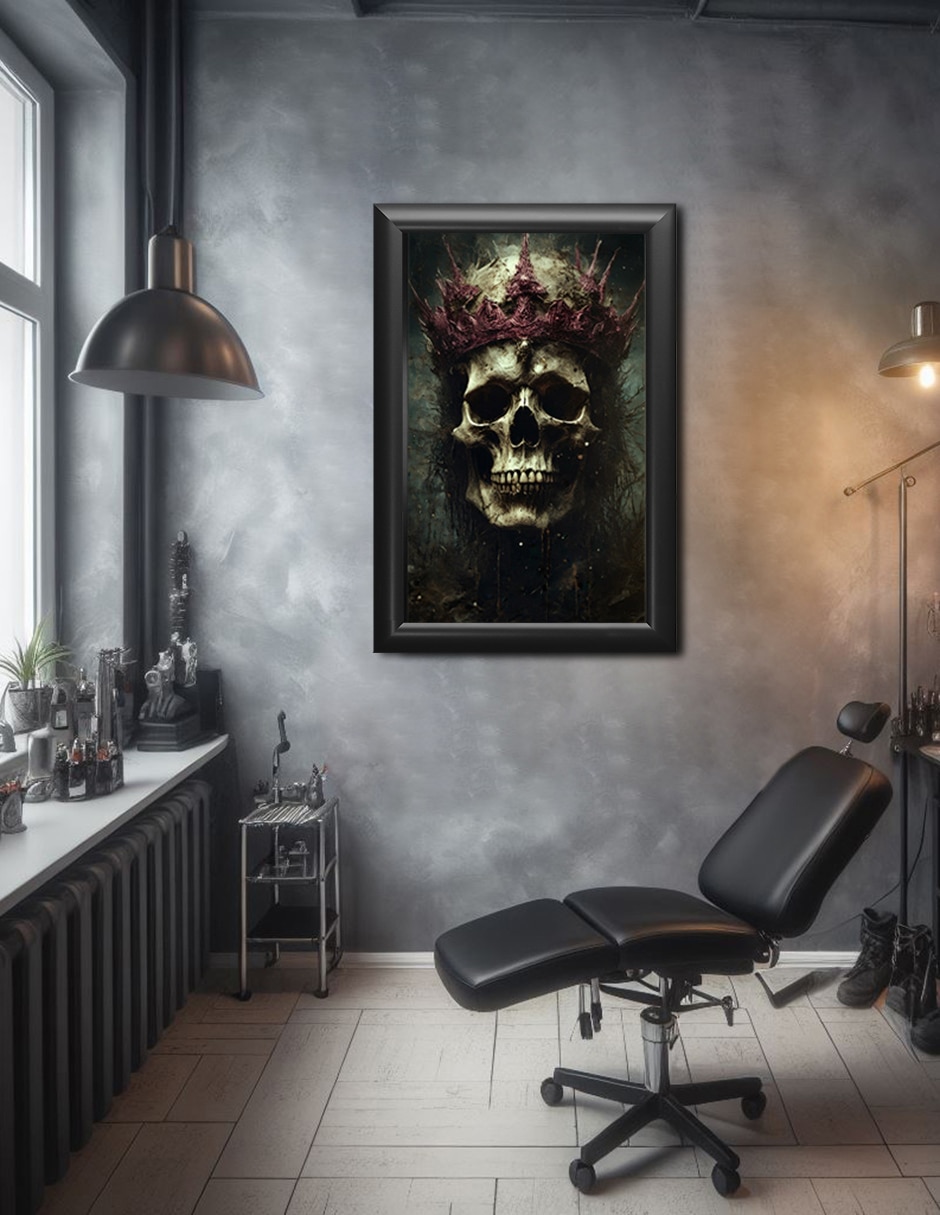 Cuadro decorativo calavera con corona 2
