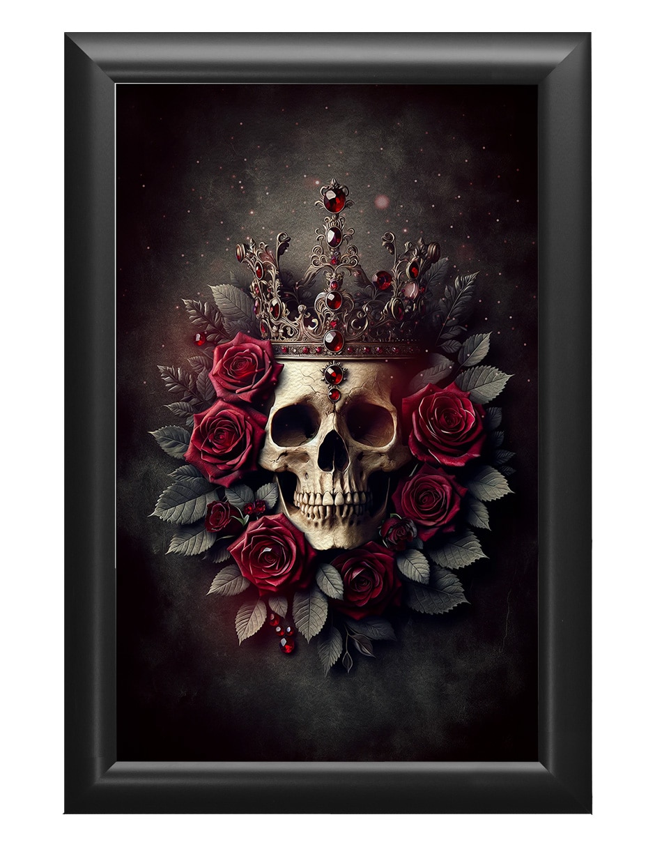 Cuadro decorativo calavera con rosas