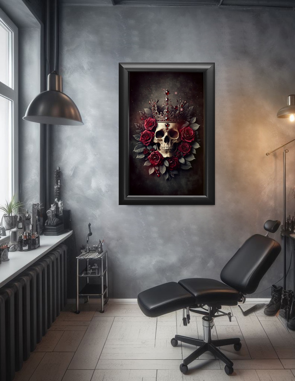 Cuadro decorativo calavera con rosas 2