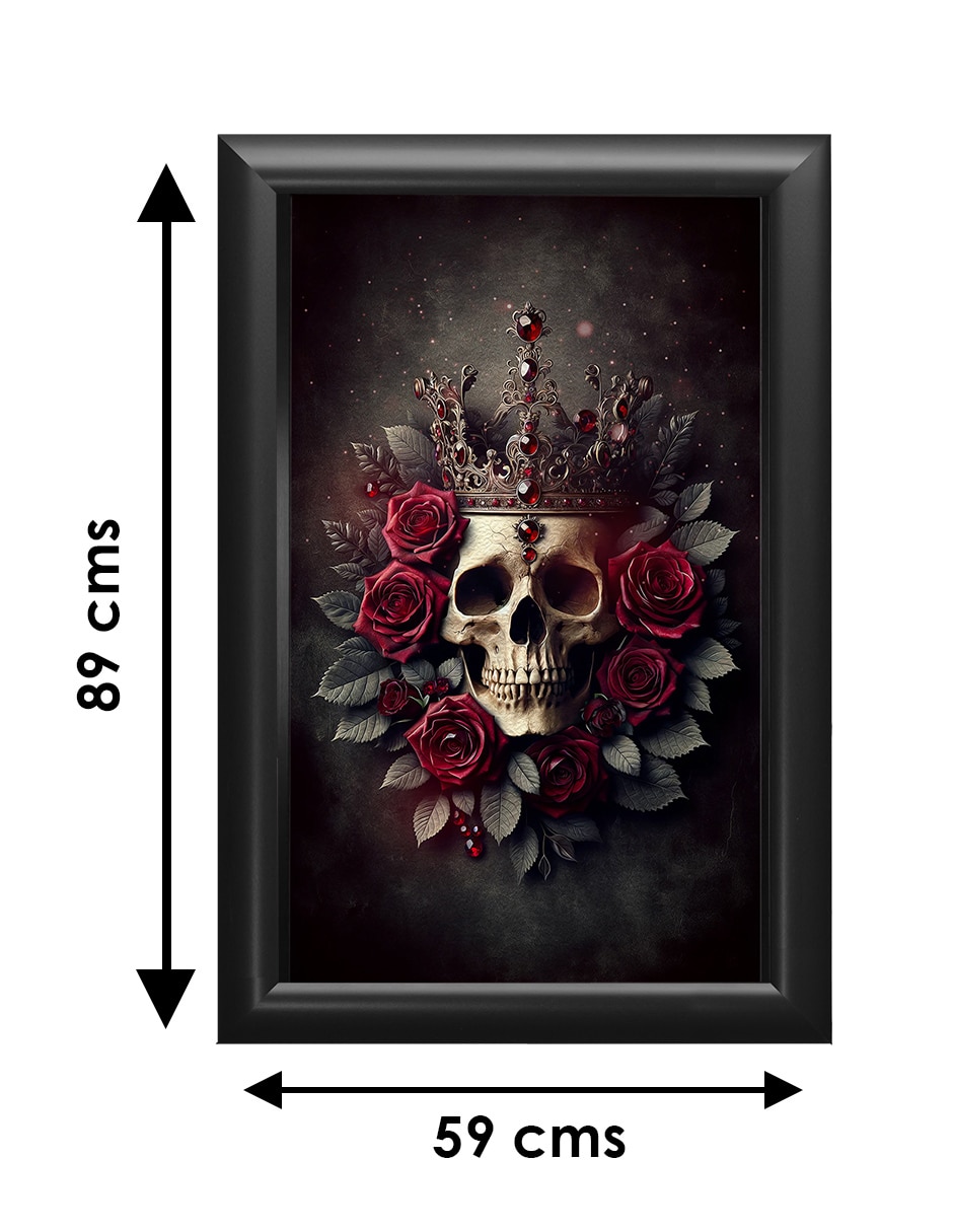 Cuadro decorativo calavera con rosas 6
