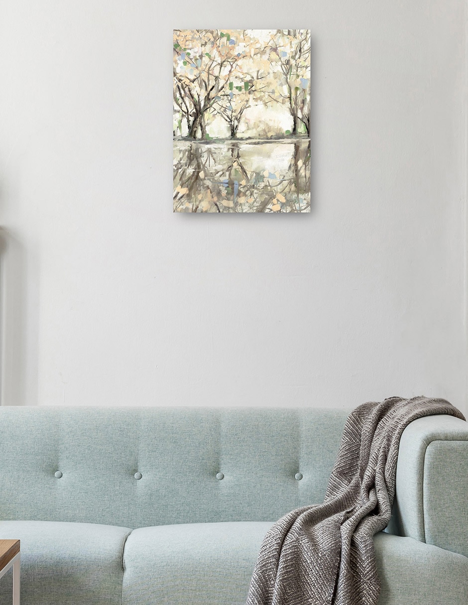 Cuadro decorativo Reflexiones de flor de salvia técnica mixta Lagos 3