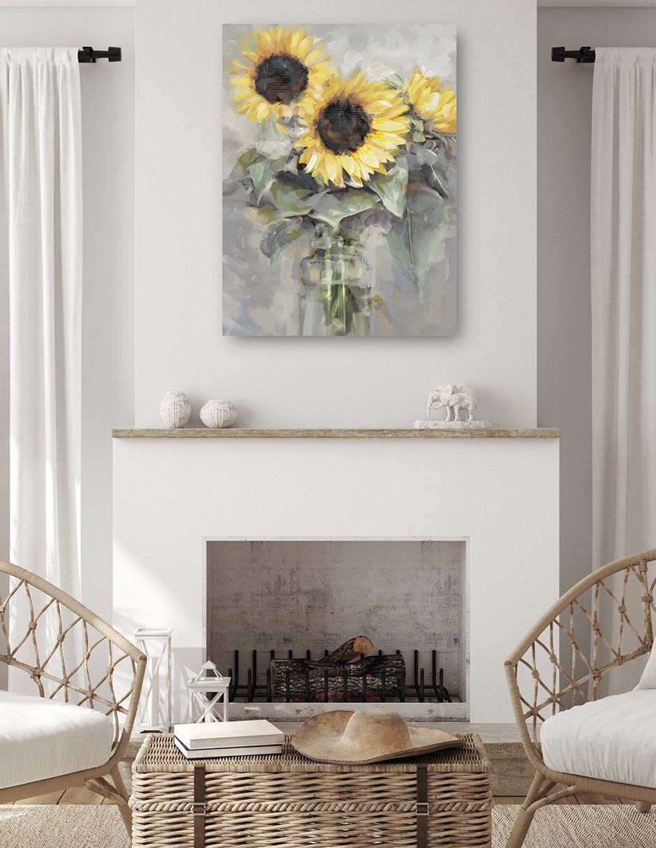 Cuadro decorativo técnica mixta Girasoles 5