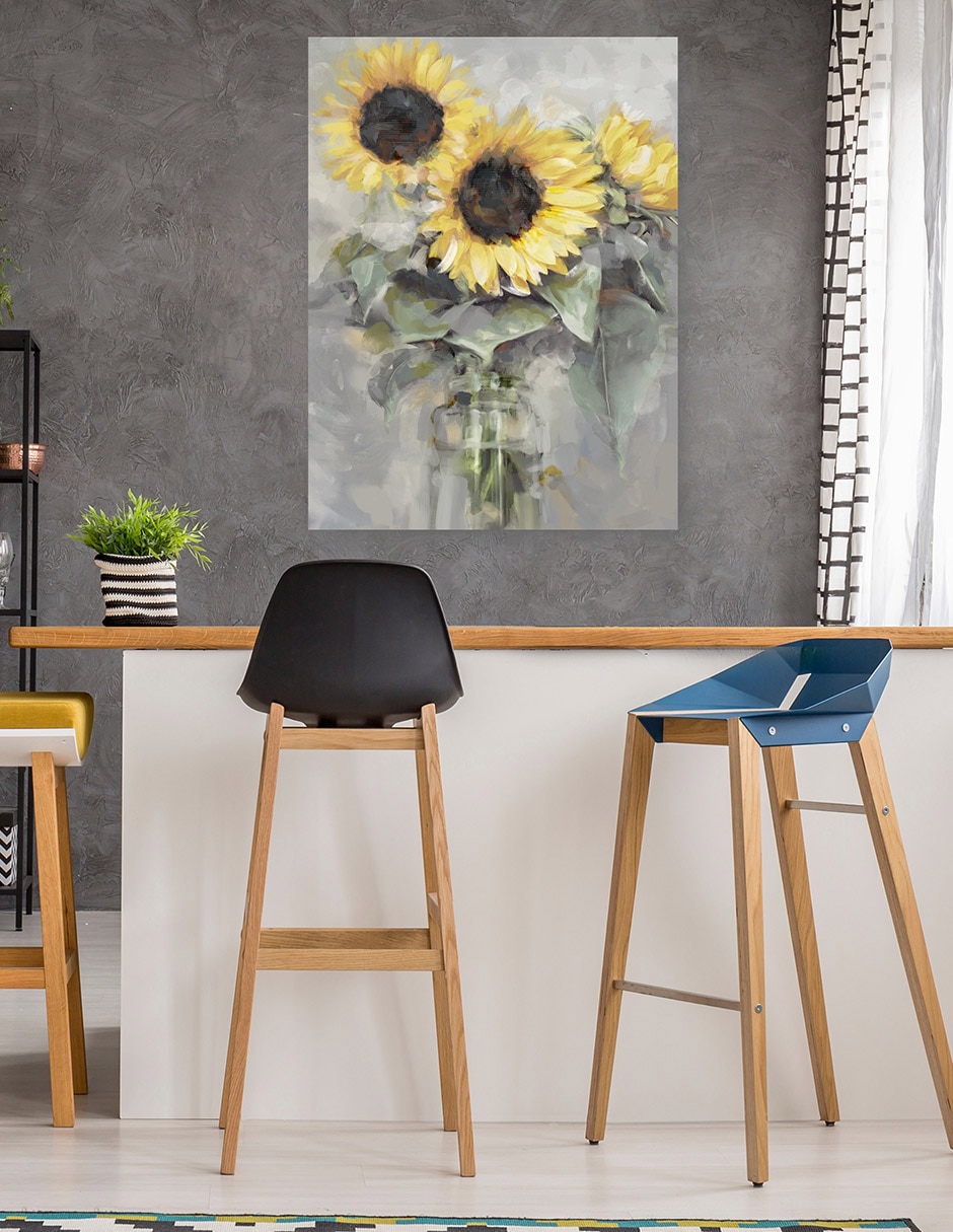 Cuadro decorativo técnica mixta Girasoles 6