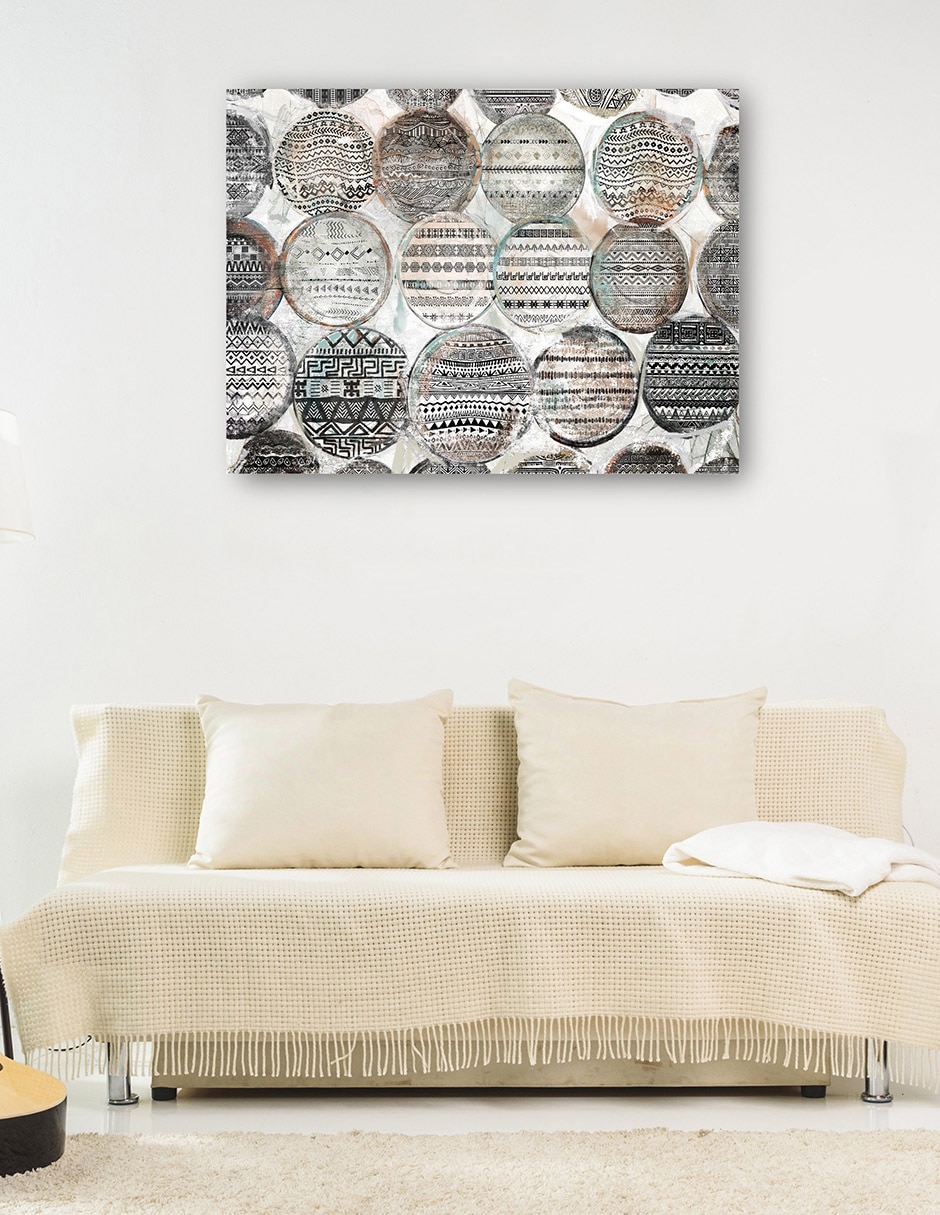 Cuadro decorativo Rondas tribales técnica mixta Objetos 6