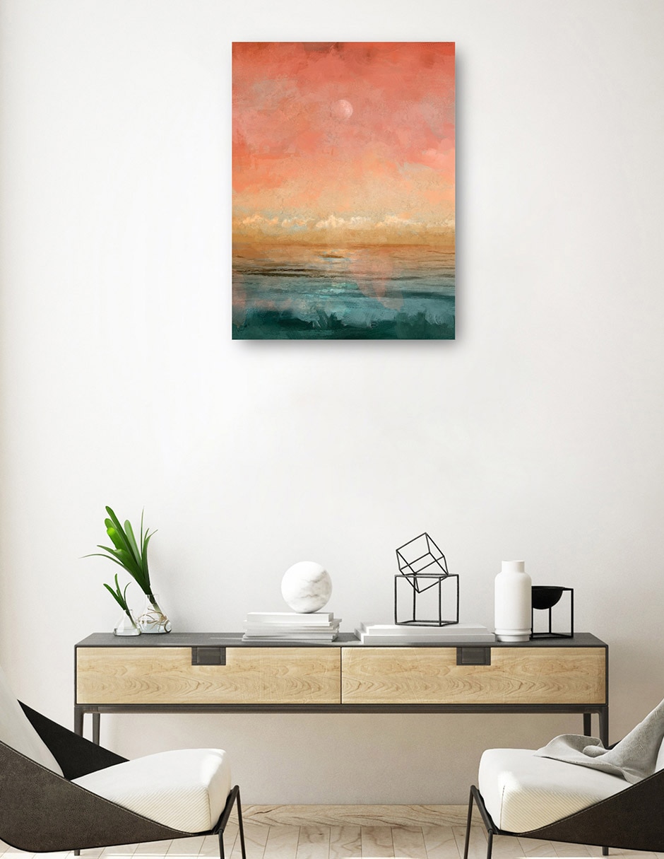 Cuadro decorativo Resplandor lunar técnica mixta Crepúsculo 4