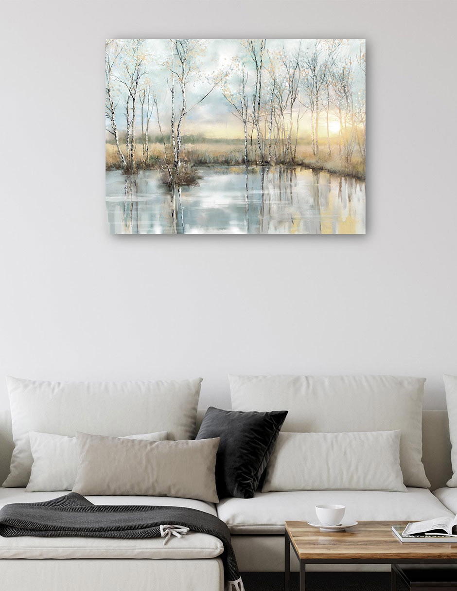 Cuadro decorativo Reflexiones tranquilas técnica mixta Lagos 5