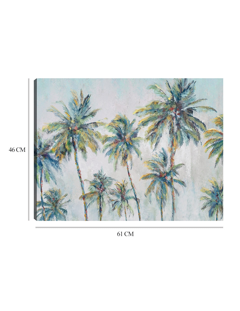 Cuadro decorativo técnica mixta Palmeras 2