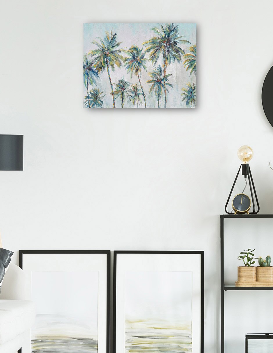 Cuadro decorativo técnica mixta Palmeras 3