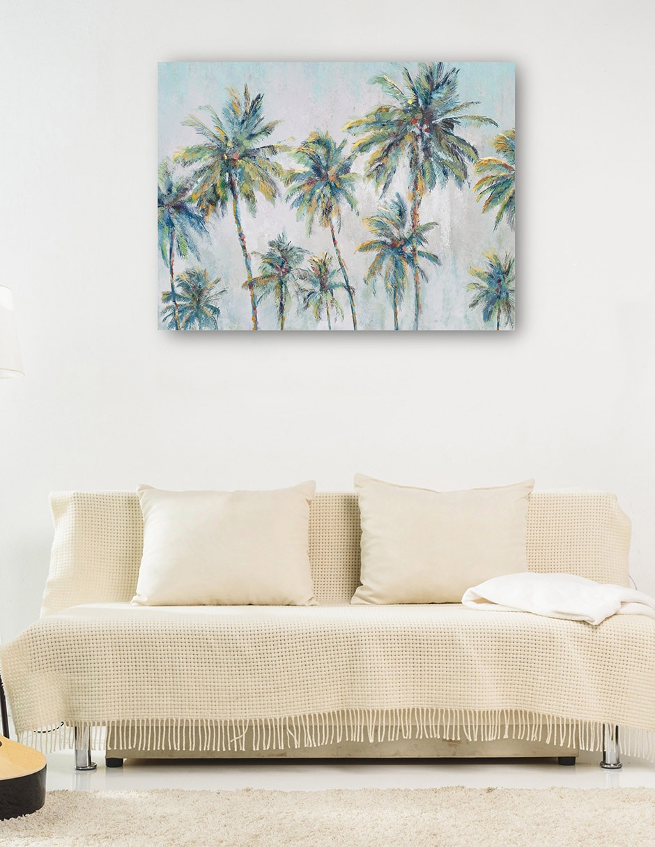 Cuadro decorativo técnica mixta Palmeras 6