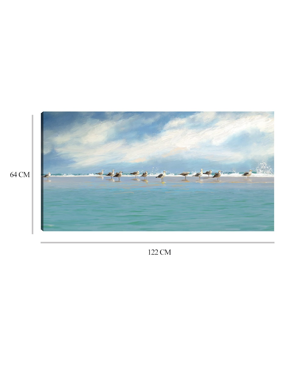 Cuadro decorativo Reunión de gaviotas 2 técnica mixta Aves Silvestres 2