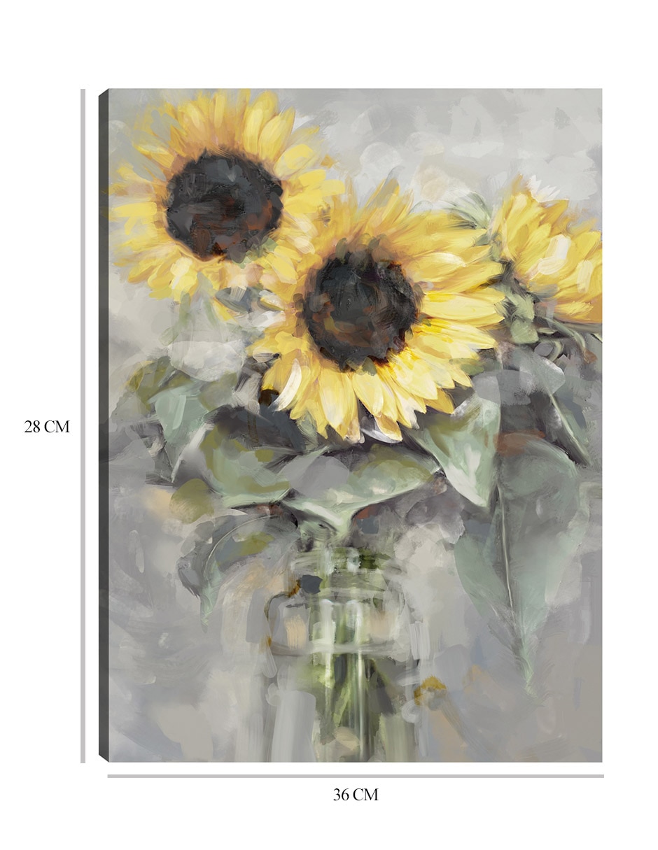 Cuadro decorativo técnica mixta Girasoles 2