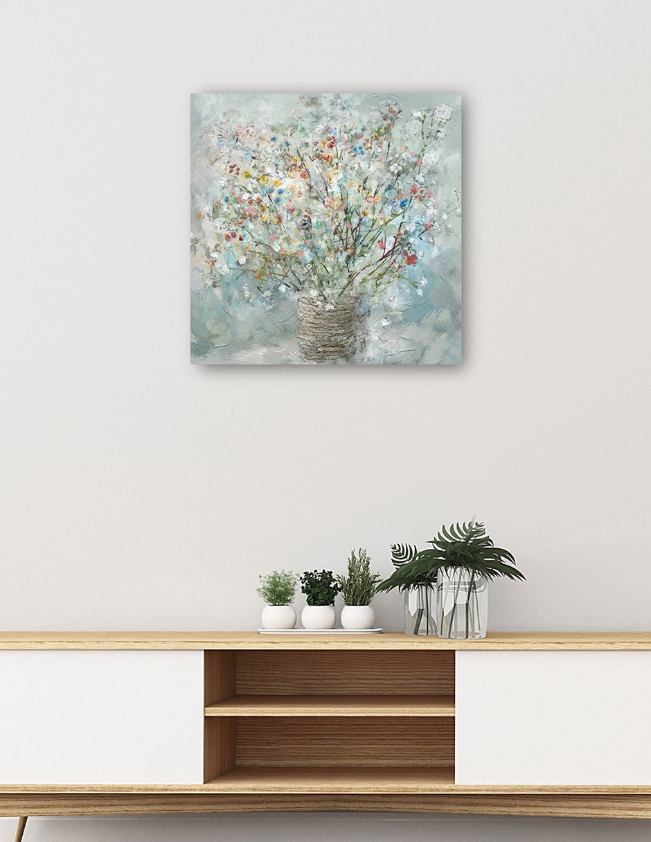 Cuadro decorativo Reunión de País I técnica mixta Arreglo Floral 5