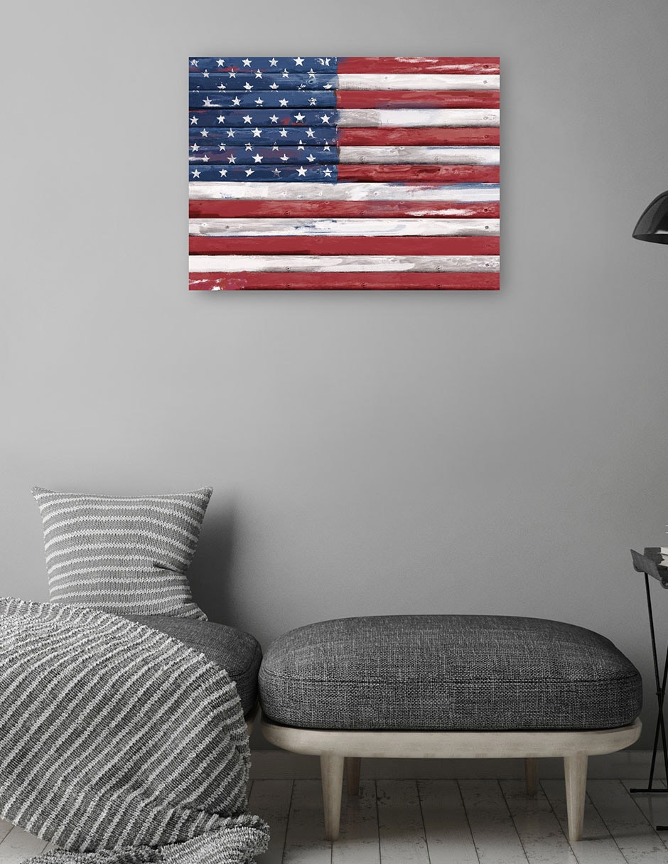 Cuadro decorativo Shiplap Lealtad I técnica mixta Patriotismo 4