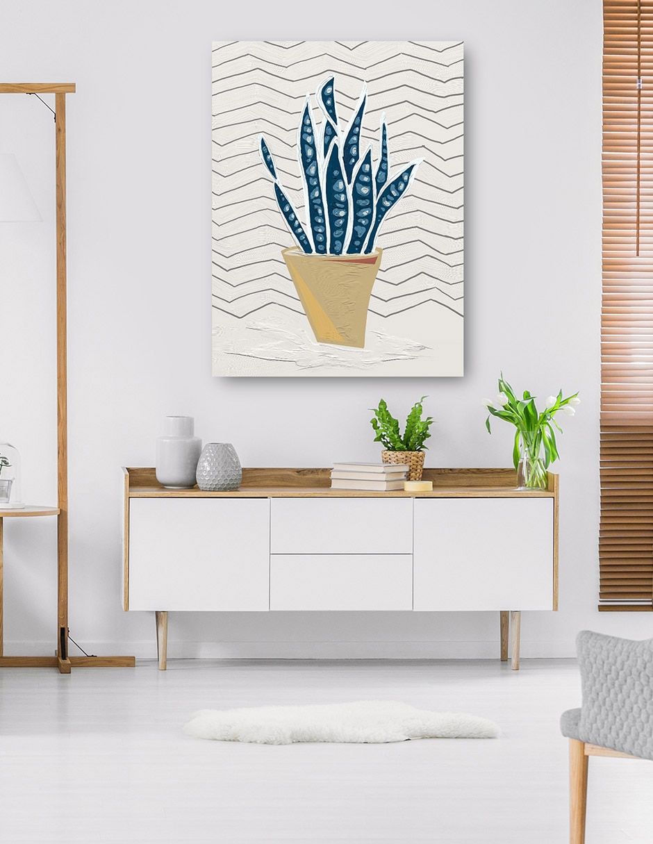 Cuadro decorativo Simple I técnica mixta Macetas 6
