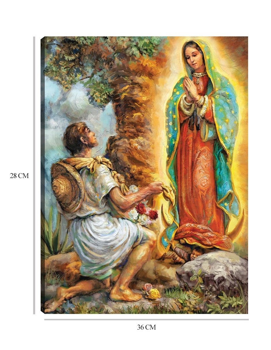 Cuadro decorativo Señora de Guadalupe y Juan Diego técnica mixta Vírgenes 2