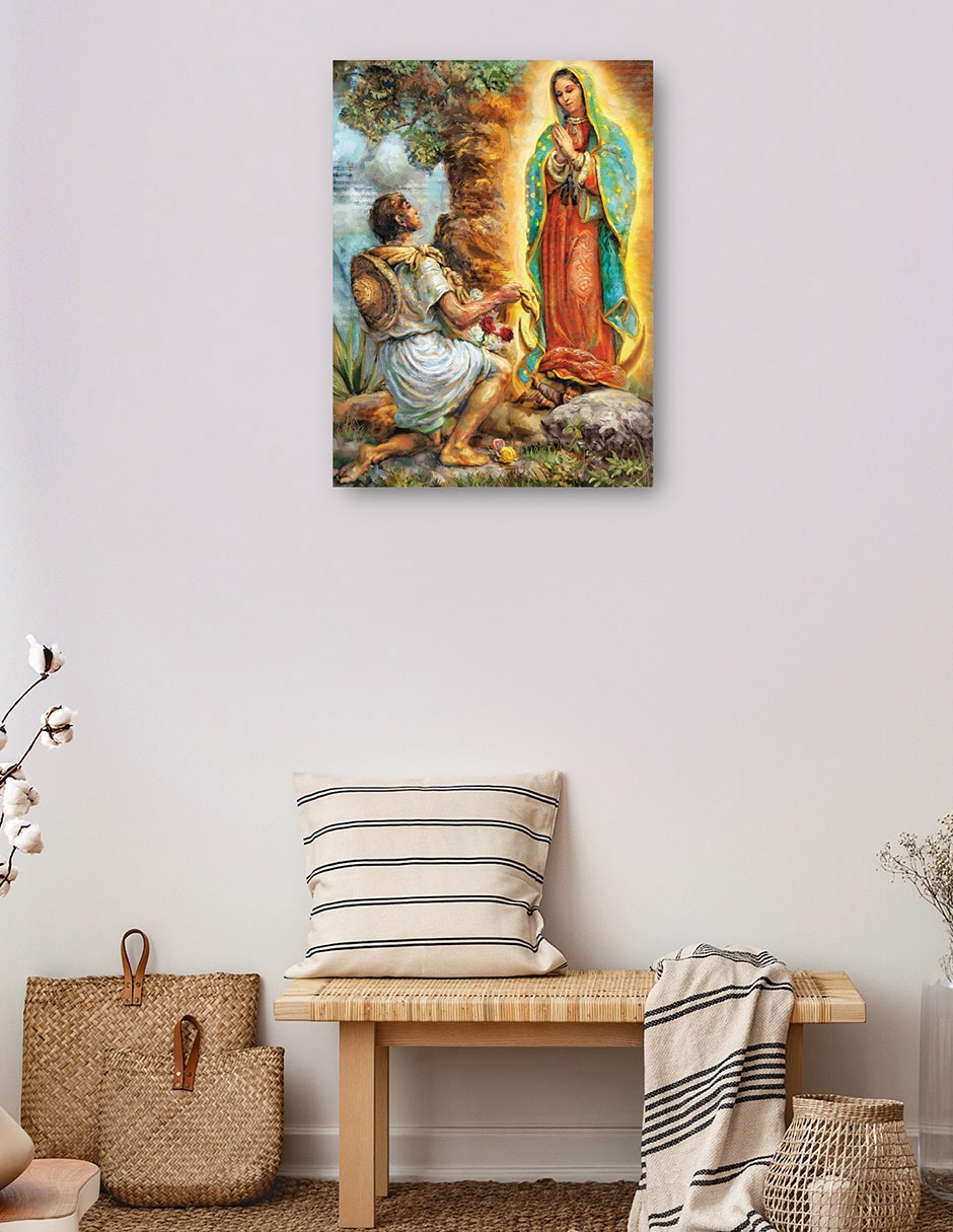 Cuadro decorativo Señora de Guadalupe y Juan Diego técnica mixta Vírgenes 3