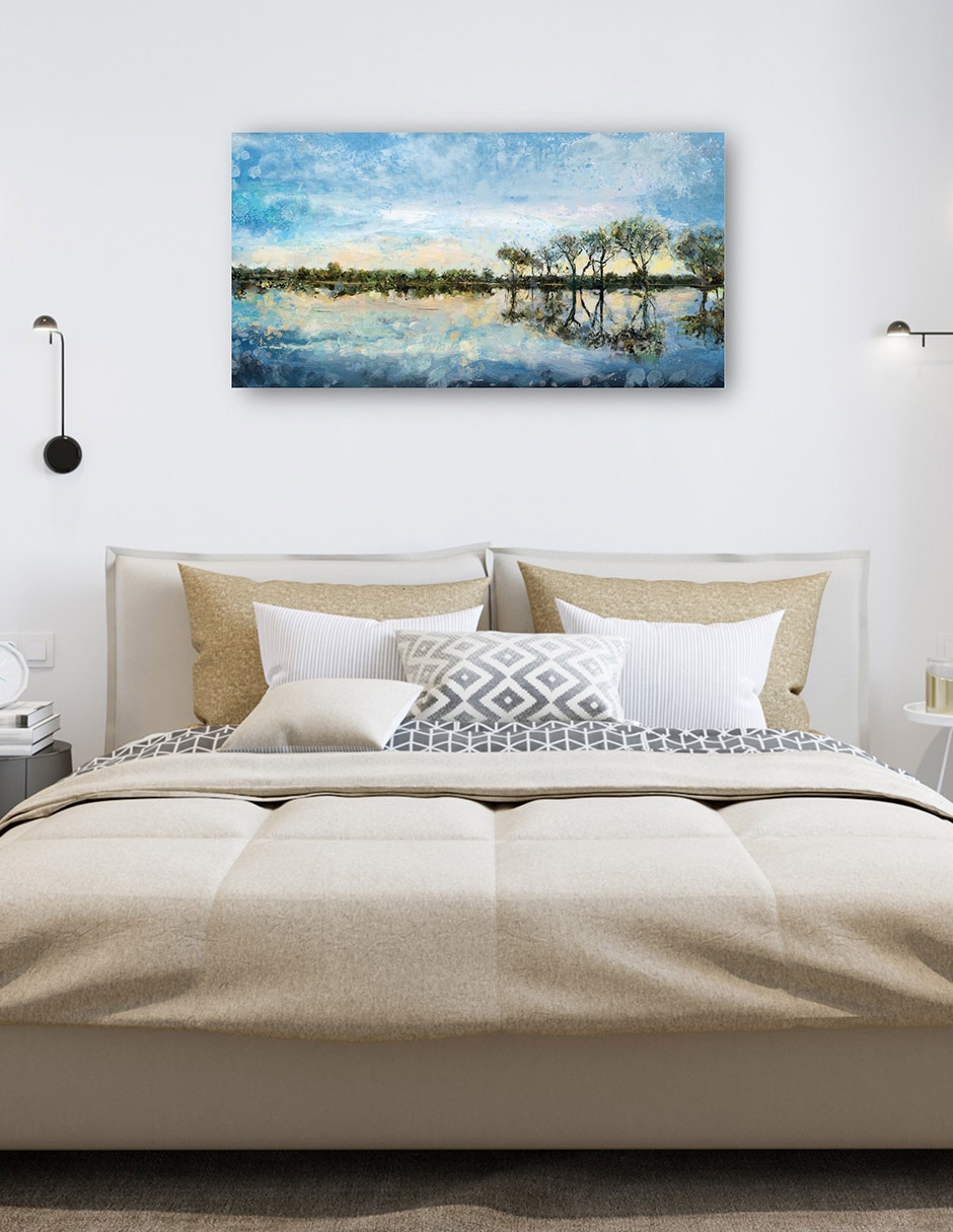 Cuadro decorativo Sol junto al lago técnica mixta Lagos 6