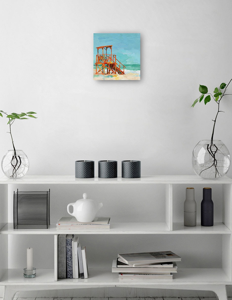 Cuadro decorativo Socorrista técnica mixta Playas 3