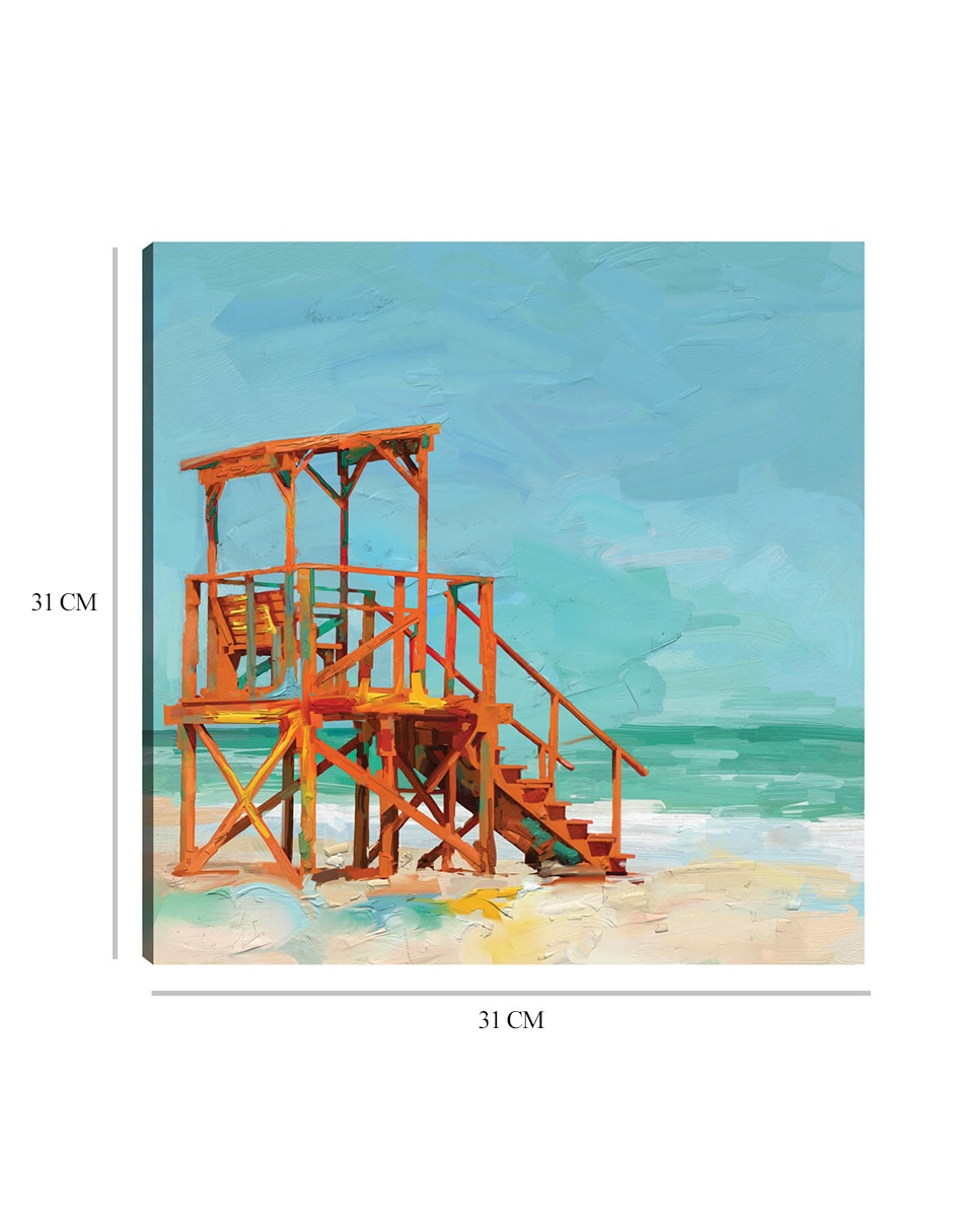Cuadro decorativo Socorrista técnica mixta Playas 3