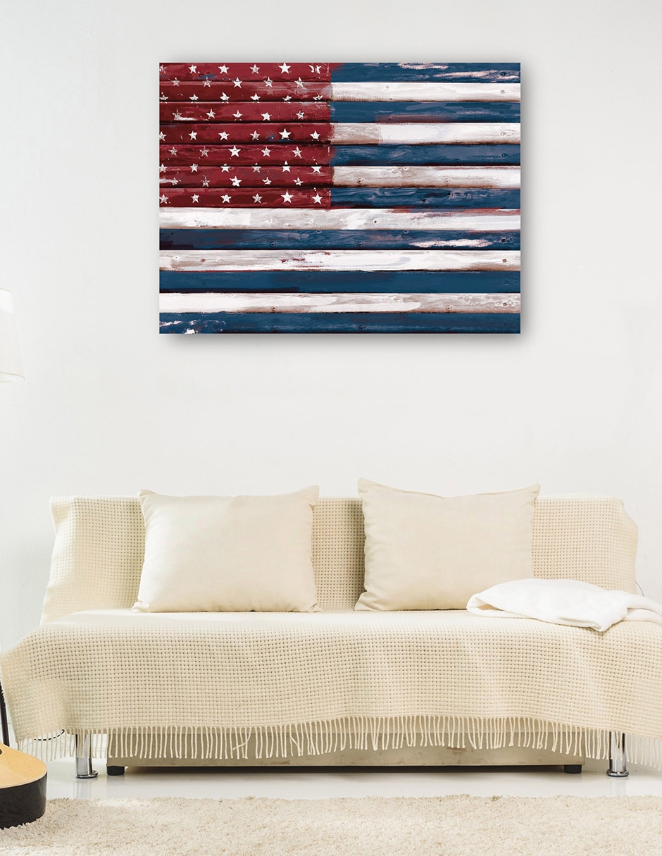 Cuadro decorativo Shiplap Lealtad II técnica mixta Patriotismo 6