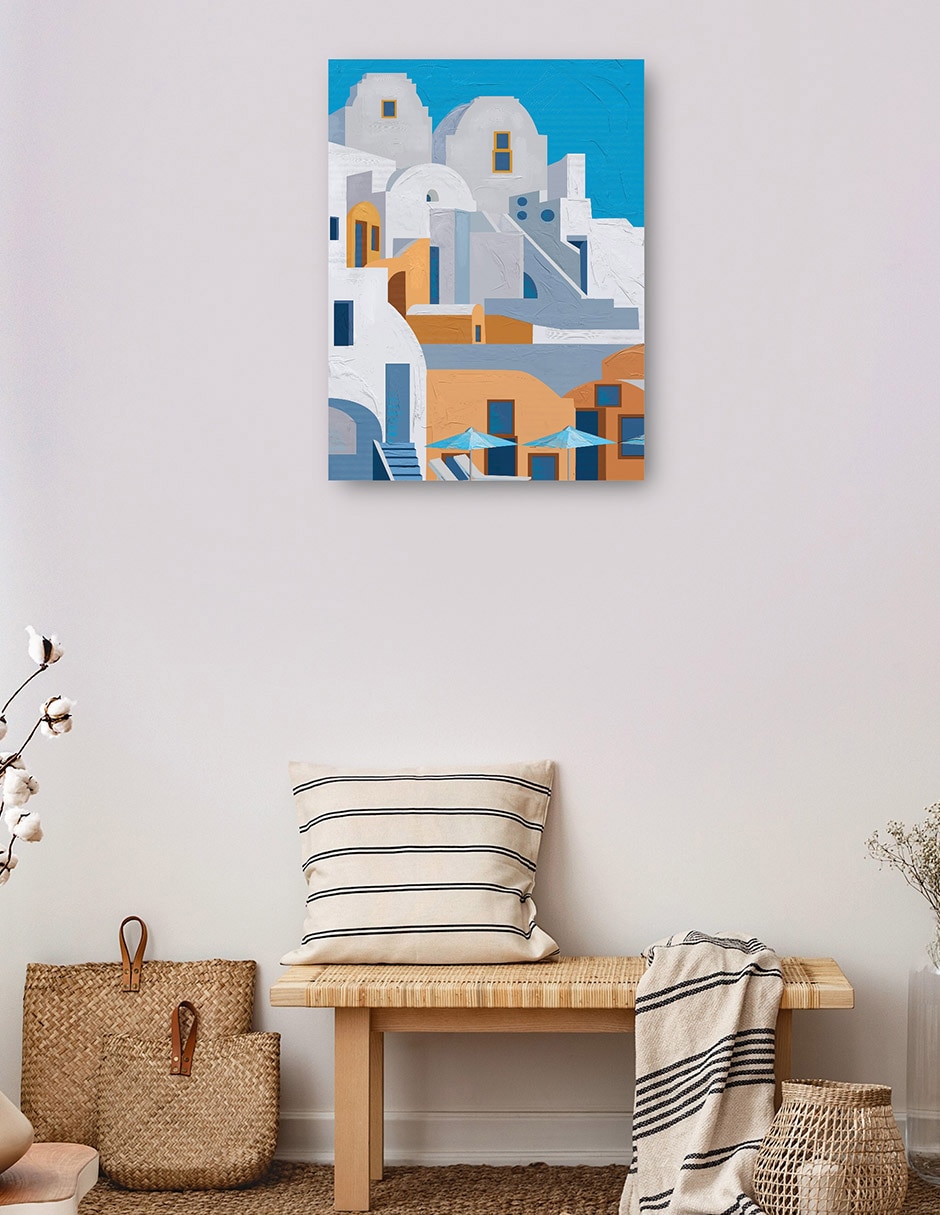 Cuadro decorativo Santorini I técnica mixta Lugares 3