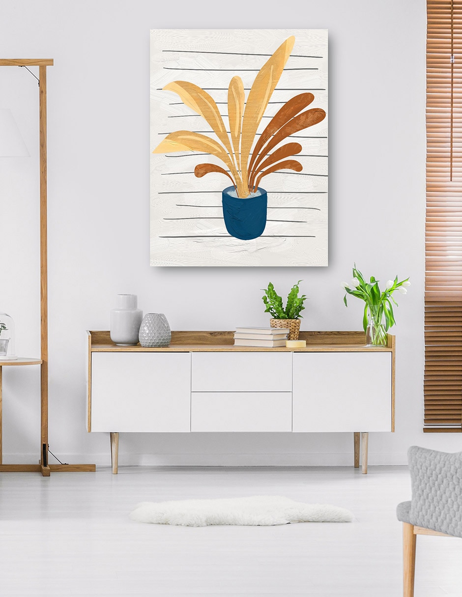 Cuadro decorativo Simple III técnica mixta Macetas 6