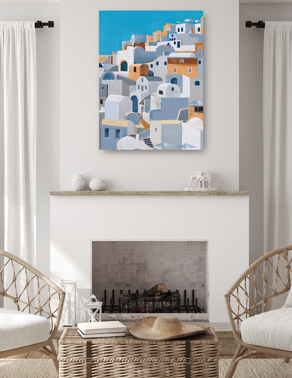 Cuadro decorativo Santorini II técnica mixta Lugares 4