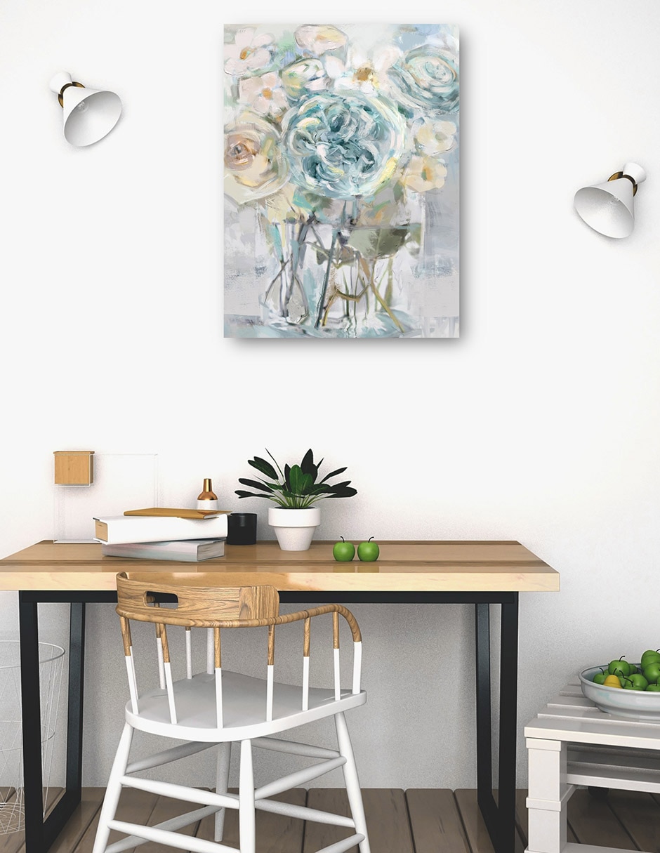 Cuadro decorativo Selecciones de verano azul técnica mixta Floreros 4