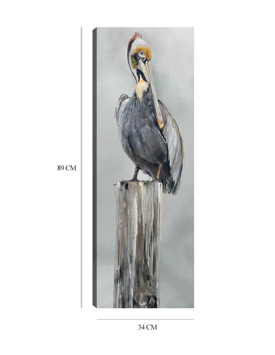 Cuadro decorativo Sobre un pilón técnica mixta Aves Silvestres 7