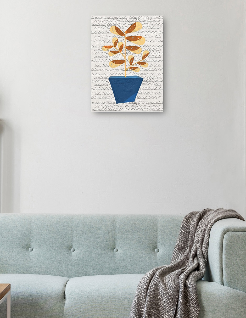 Cuadro decorativo Simple IV técnica mixta Macetas 2