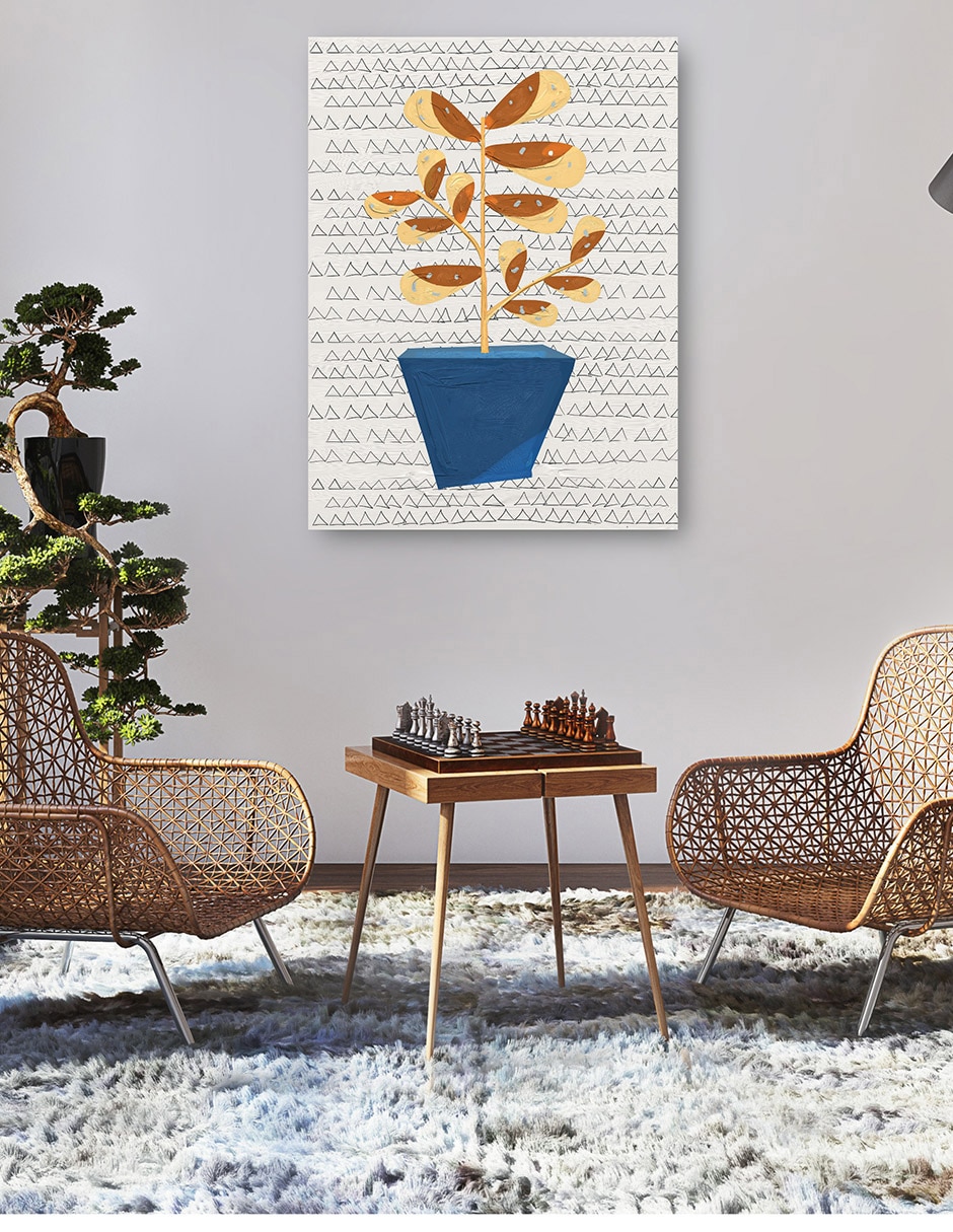 Cuadro decorativo Simple IV técnica mixta Macetas 5