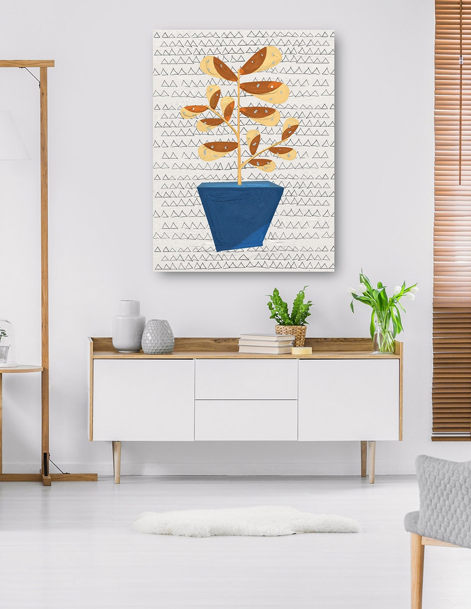 Cuadro decorativo Simple IV técnica mixta Macetas 6