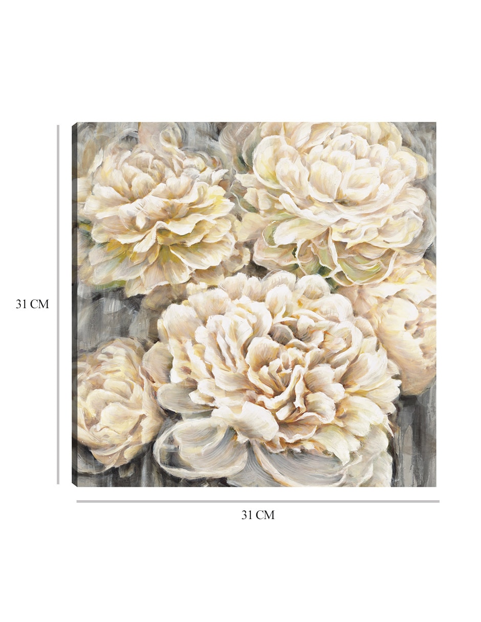 Cuadro decorativo Susurros de peonía técnica mixta Floración 3