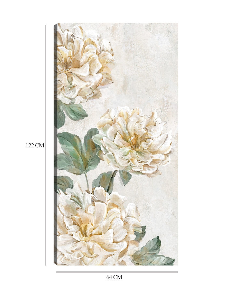 Cuadro decorativo Trío de peonía técnica mixta Floración 2