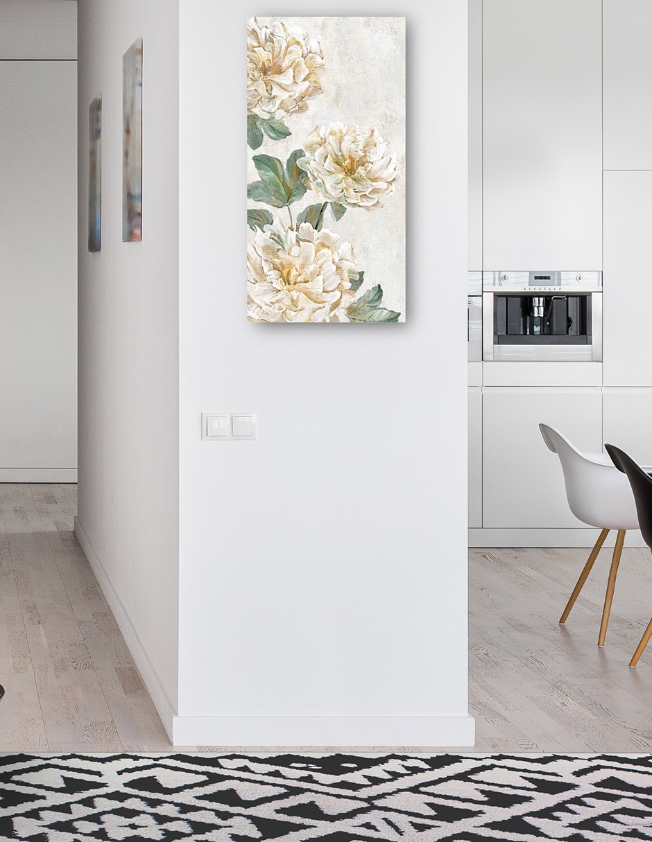 Cuadro decorativo Trío de peonía técnica mixta Floración 5