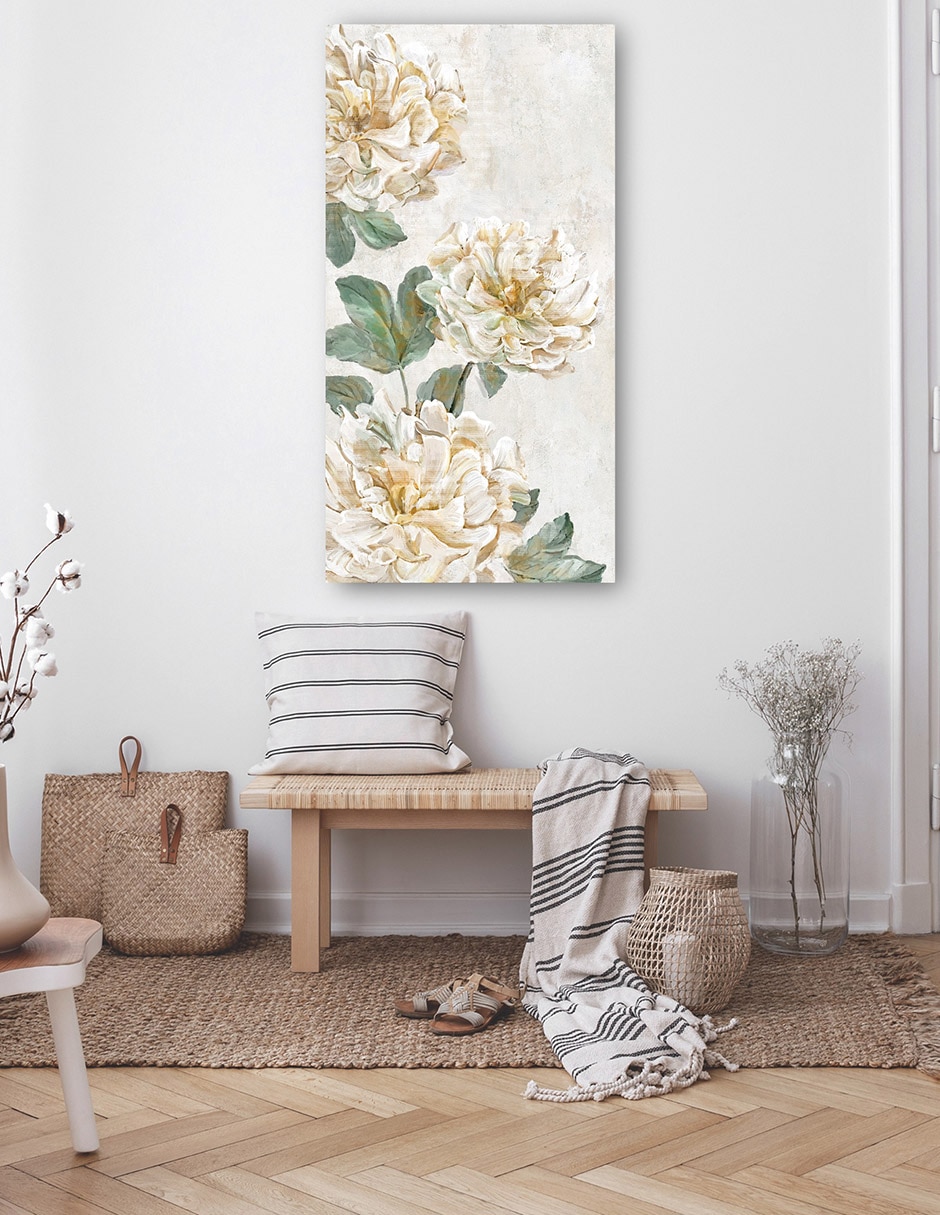 Cuadro decorativo Trío de peonía técnica mixta Floración 6