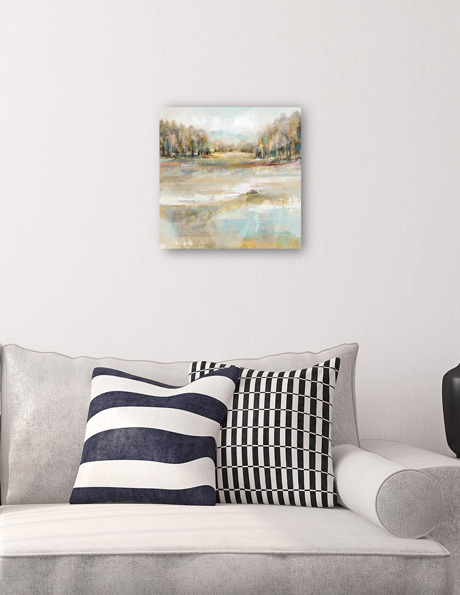 Cuadro decorativo Tranquilidad en Teal técnica mixta Lagos 4