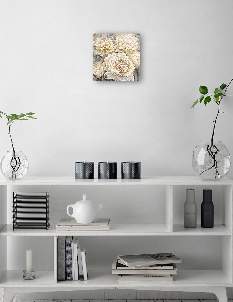 Cuadro decorativo Susurros de peonía técnica mixta Floración 3
