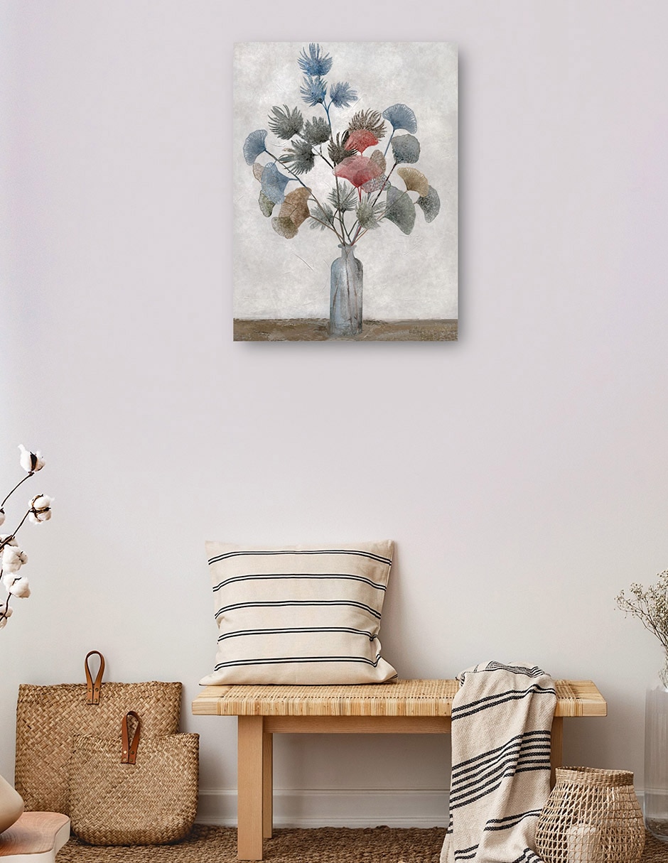 Cuadro decorativo Tonos frescos técnica mixta Floreros 3