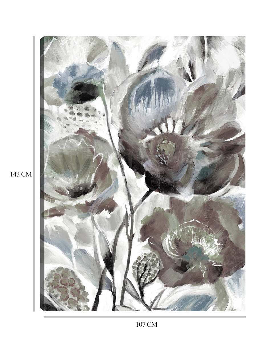 Cuadro decorativo Tonos de cobre II azul técnica mixta Floración 2