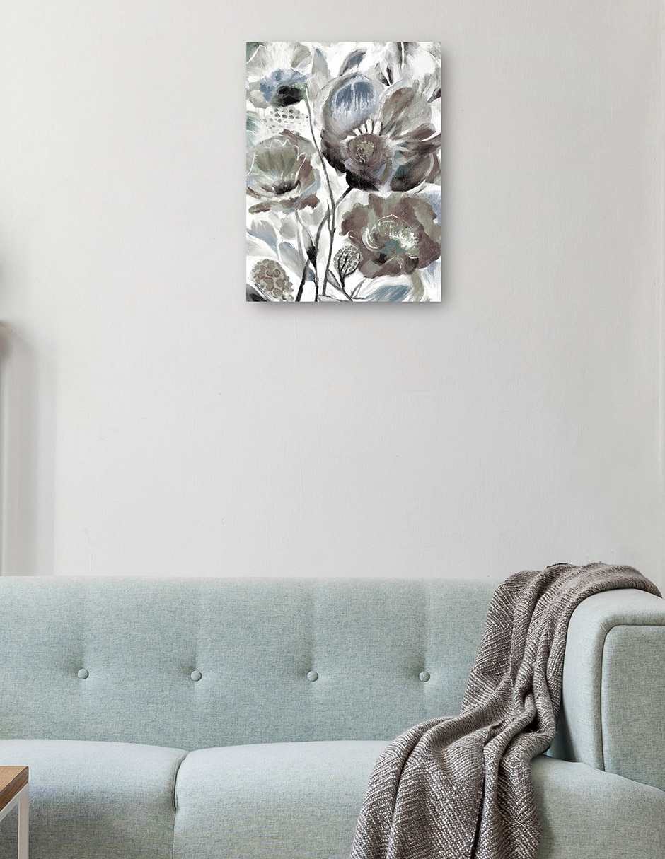 Cuadro decorativo Tonos de cobre II azul técnica mixta Floración 2