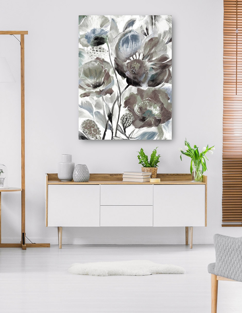 Cuadro decorativo Tonos de cobre II azul técnica mixta Floración 6